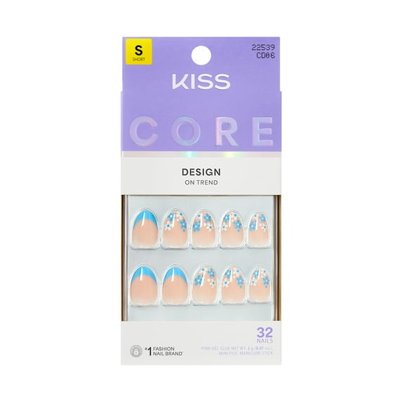 KISS CORE Design Press On Nails Almond, ‘Tune’, Neutral, Short, 32 Count