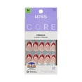 thumbnail image 1 of KISS CORE French Tip Press On Nails Almond, ‘Optimistic’, Red, Medium Length, 32 Count, 1 of 12