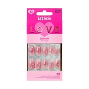 KISS LOVE Valentine’s Day Press On Nails Almond, 'My Forever Valentine', Medium, 32 Count