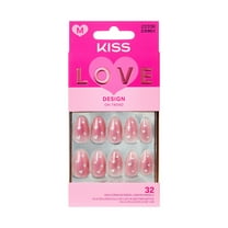 KISS LOVE Valentine’s Day Press On Nails Almond, 'My Forever Valentine', Medium, 32 Count
