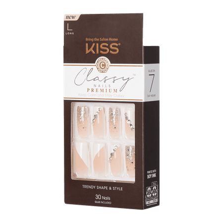 KISS Classy Premium Fake Nails, Gorgeous, 30 Count