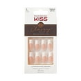 thumbnail image 1 of KISS Classy French Tip Press On Nails, Movin’, White, Long Square, 28 Count, 1 of 10