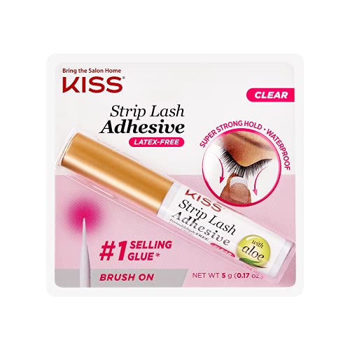 KISS Clear Strip Lash Adhesive With Aloe, Waterproof, Formaldehyde and Latex Free, Odor Free
