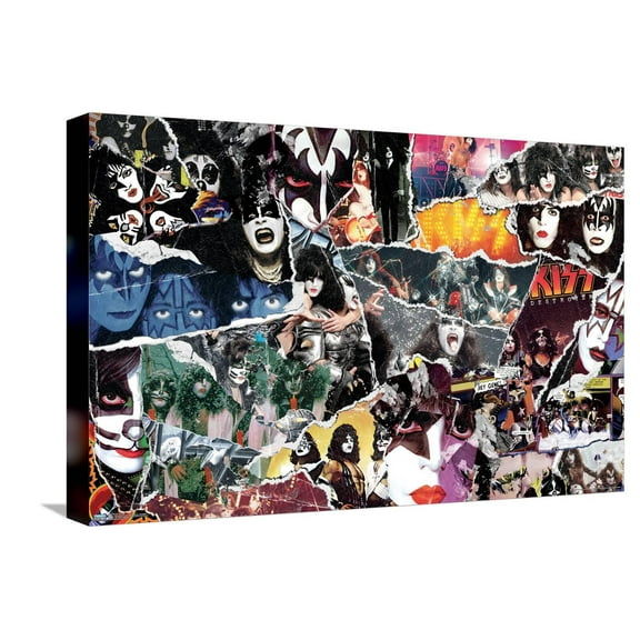 KISS - Collage Canvas Wall Poster, 14.725" x 22.375"