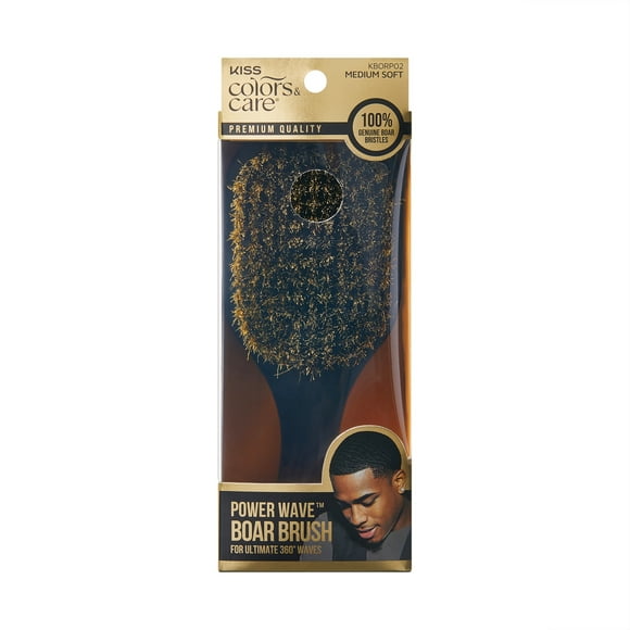 KISS Colors & Care 360 Power Wave Premium Boar Brush - Medium Soft