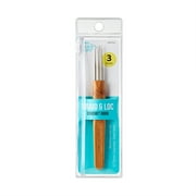 Kiss Colors & Care Braid & Loc Stainless Steel Crochet Hook w/ Bamboo Handle, 3 Pieces