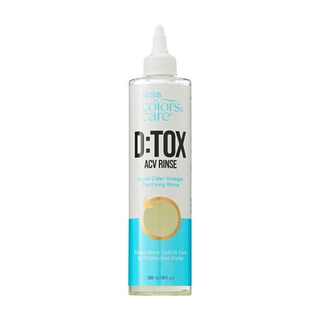 Kiss Colors & Care D:TOX Hair Detox ACV Rinse, Apple Cider Vinegar Rinse, 10 oz.