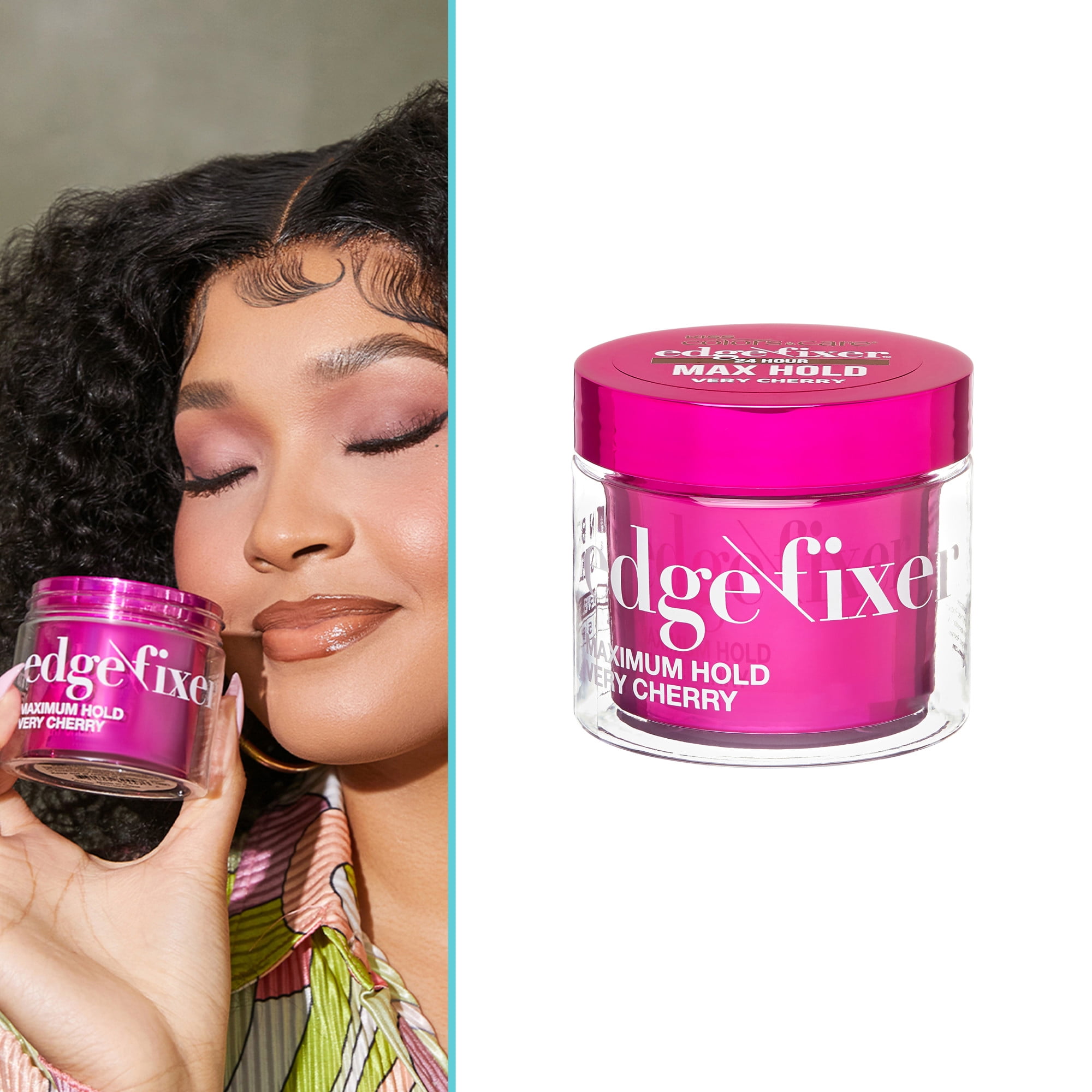 KISS Colors & Care Edge Fixer Gel, Max Hold, Very Cherry, 3.38 fl