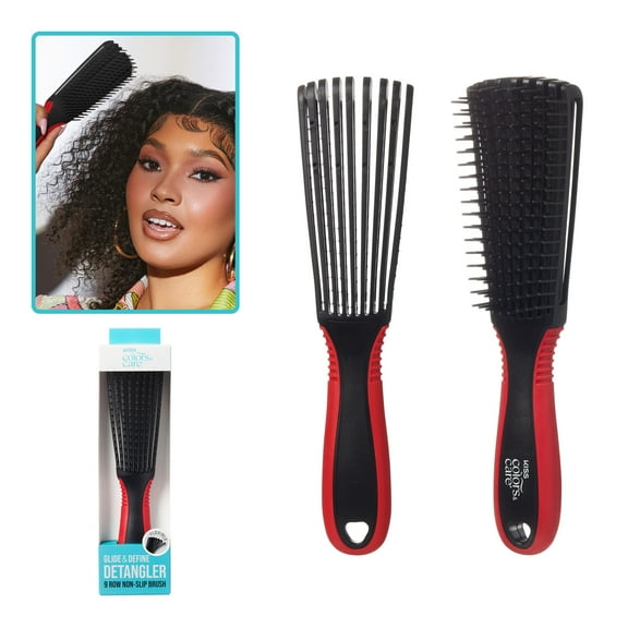 KISS Colors & Care Glide Detangling Brush - Large Black