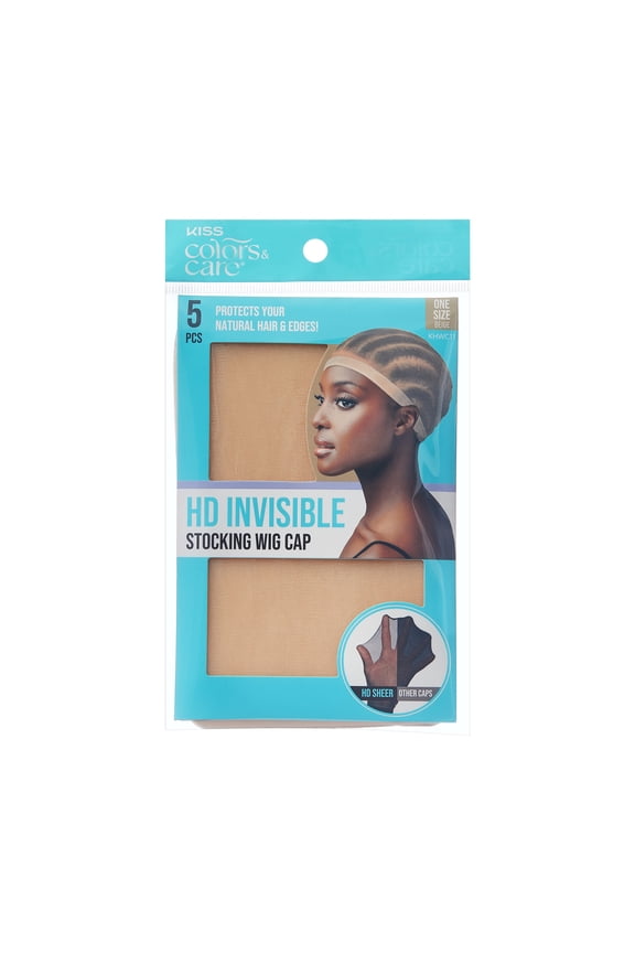 HD Invisible Lightweight Stocking Wig Cap, 5 Count - Beige