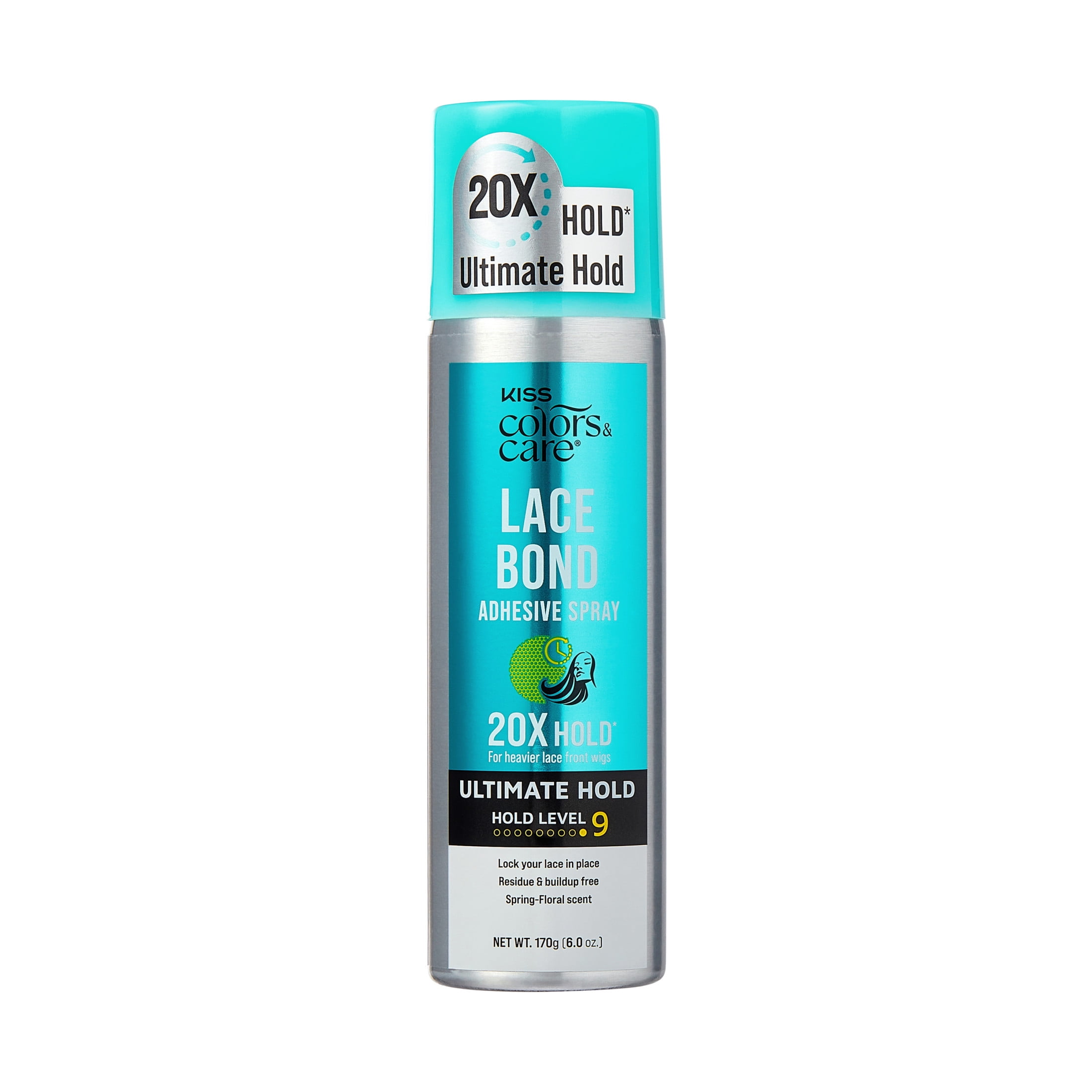 Kiss Colors & Care Lace Bond Ultimate Hold Liquid Wig Adhesive Spray, 6 oz