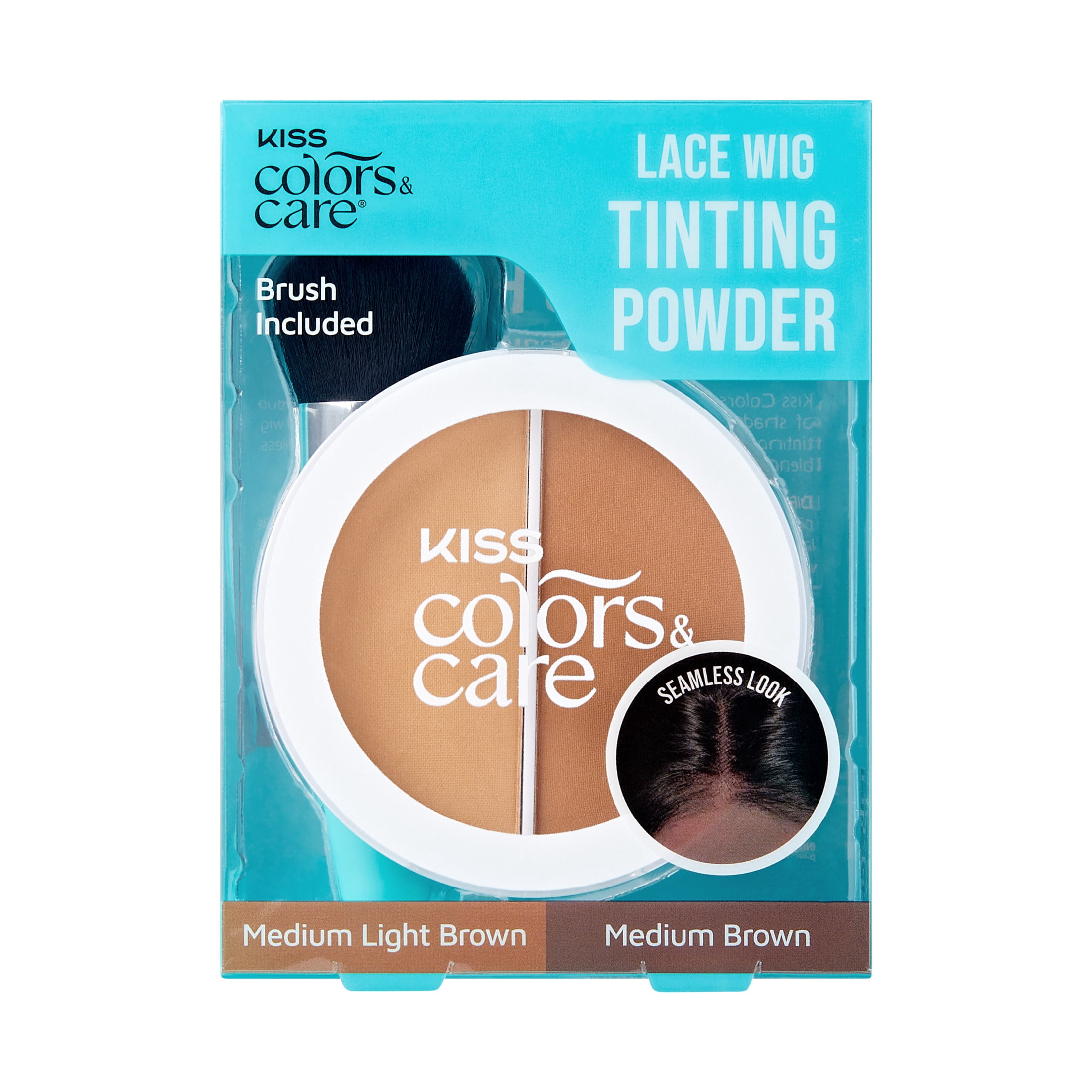 Kiss Colors & Care Lace Wig Tinting Powder & Brush Light Duo 8g