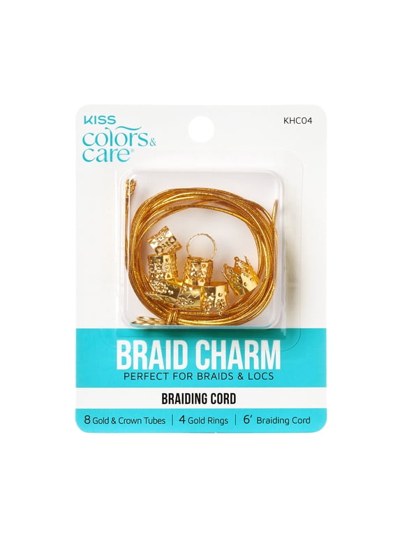 Colors & Care Reusable Metal Hair Styling Braid Charm Hair Accessory Set, Gold, 18 ct
