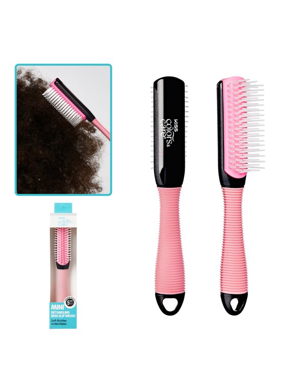 Mini Non-Slip Soft Bristle Detangling Brush - Pink