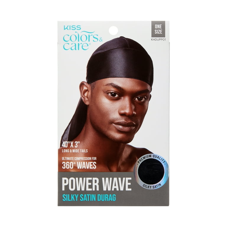 KISS Colors Care Power Wave Satin Durag Black Unisex