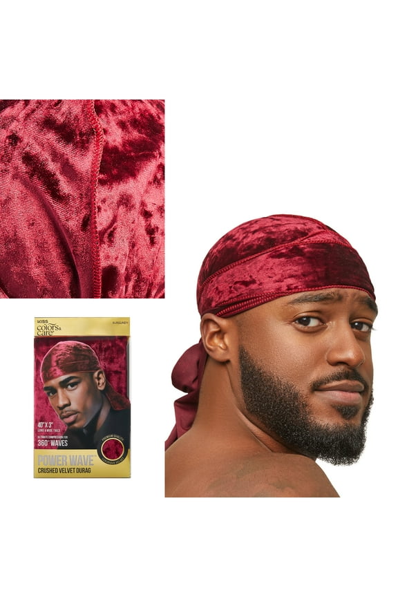 Power Wave Velvet Durag, Burgundy
