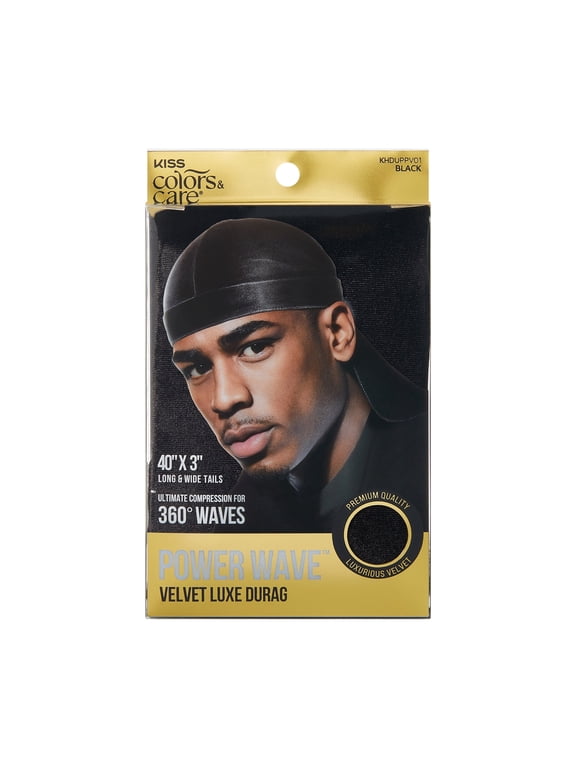 Colors & Care Power Wave Velvet Luxe Durag – Black