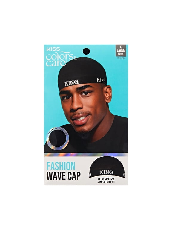 Colors & Care Premium Fashion Wave Cap, Double Compression, X-Large, Black