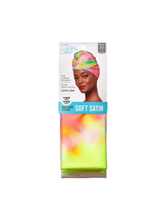 Satin Hair Wrap Scarf 60" Extra Long, Tie Dye