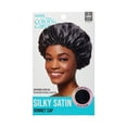 thumbnail image 1 of KISS Colors & Care Silky Satin Bonnet Cap, Slip-Free Elastic Band, XL, Black, 1 Piece, 1 of 9