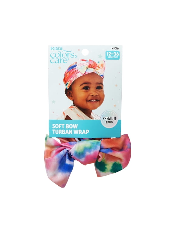 Soft & Silky Pre-Tied Top Knot Bow Turban Wrap for Toddlers - Tie Dye