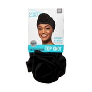 KISS Colors & Care Top Knot Pre-Tied Hair Wrap For Women, Black Turban