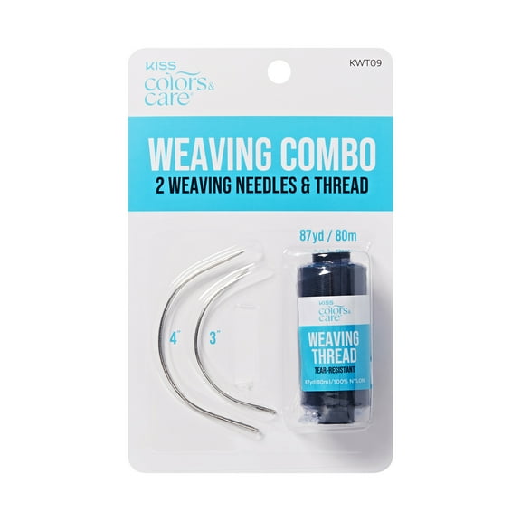 KISS Colors & Care Weaving Combo Break Resistant Needle & Thread Set, Age Group Adult, 87YD (80M)