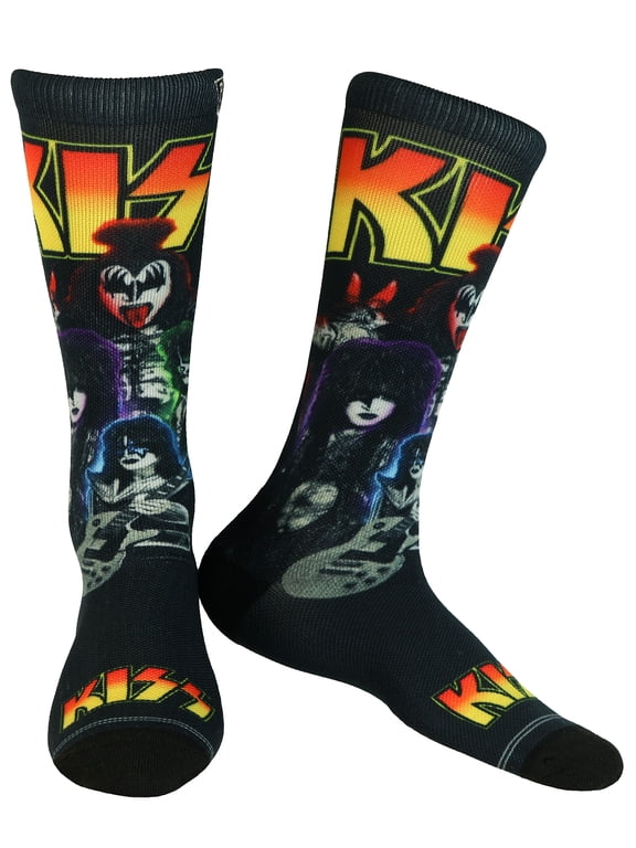 Crew Socks Men's Rock Band Sublimated Group Portrait Design 1-Pair Shoe Size 7-12