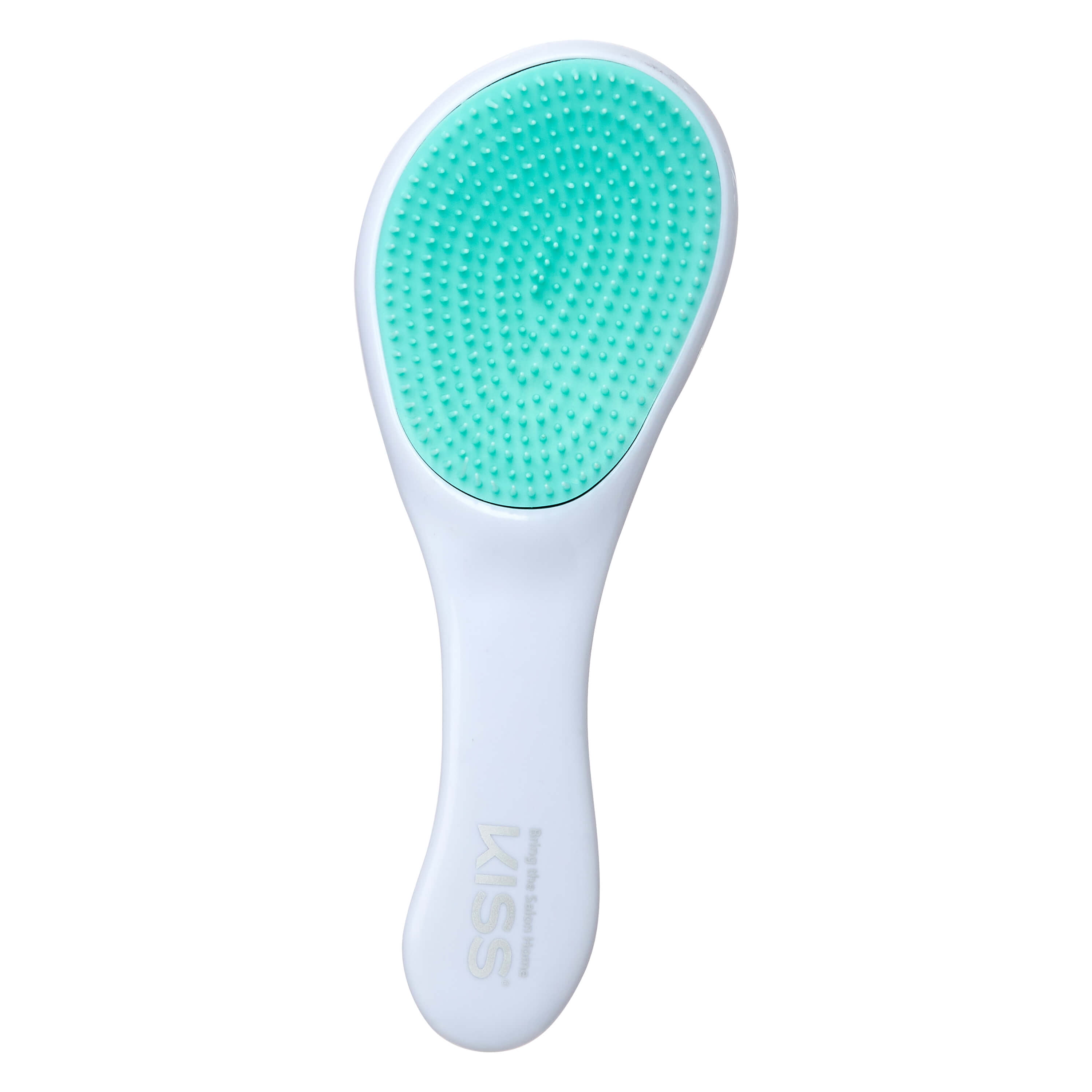 KISS USA Easy Grip Detangling Hair Brush, White, Flexible Mixed Bristle