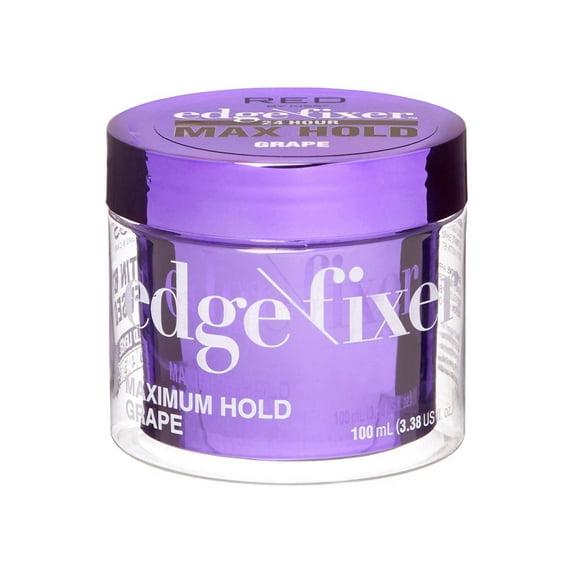 RED by Kiss Edge Fixer Hair Shine Gel, 24 Hour Max Hold, Non-Flaking, Biotin B7 Infused, Natural Styling, Professional Edge Control Wax, Perfect for Braiding (Grape)