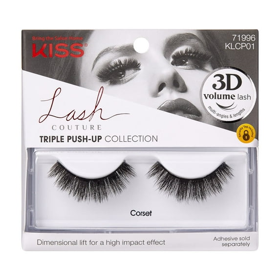 KISS Lash Couture Triple Push-Up False Eyelashes, ‘Corset’ - 1 Pair Strip Lashes