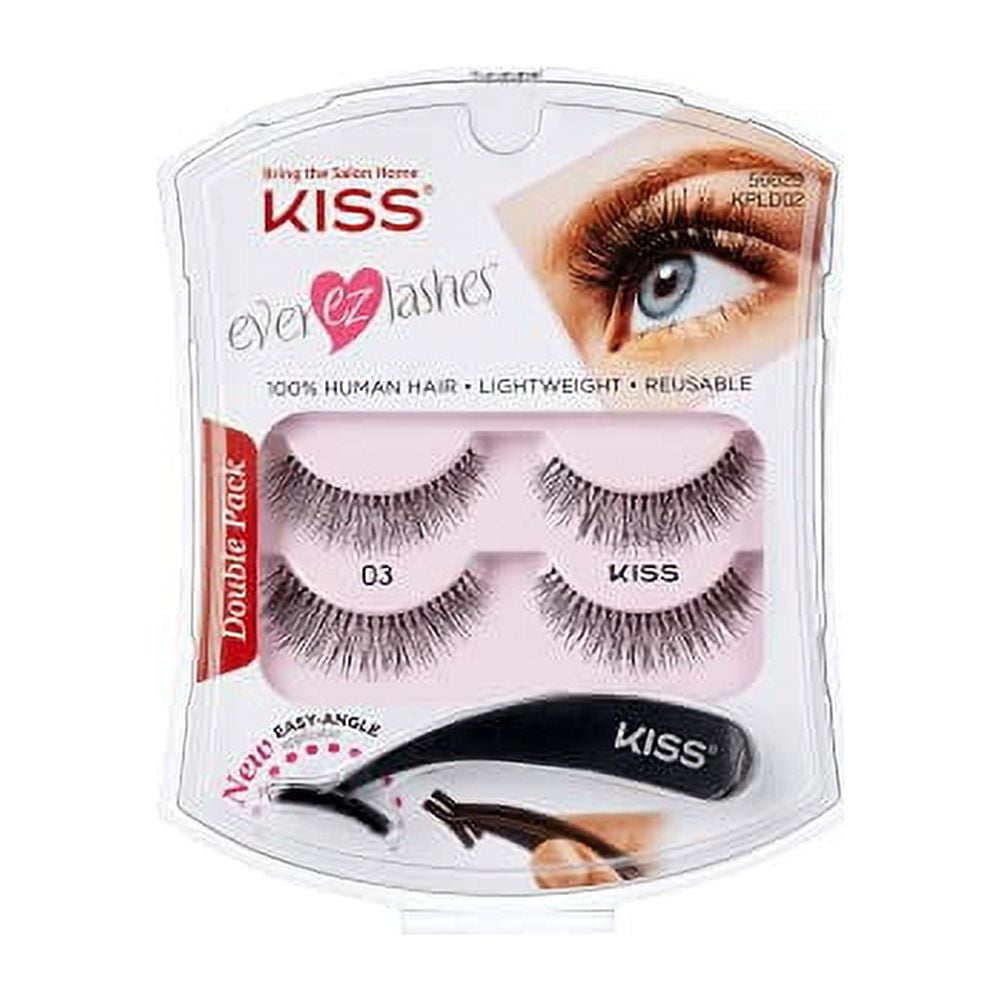 KISS Ever EZ Lashes Double Pack No. 03, Reusable Natural Eyelash