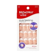 Broadway by Kiss French Tip Press On Nails, ‘Infinite’, White, Short Squoval, 28 Count