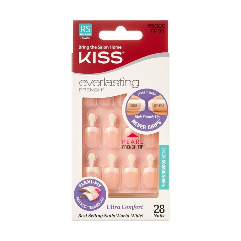 KISS Everlasting French Press On Artificial Salon Made Nails Real Short Walmart