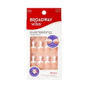 Broadway by Kiss French Tip Press On Nails, ‘Endless’, White, Short Squoval, 28 Count