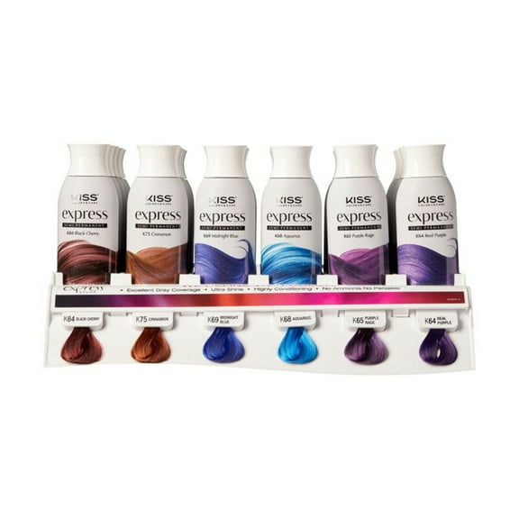 KISS Express Color Semi-Permanent Hair Color, Real Purple [K64] 3.5 oz - (Pack of 1)