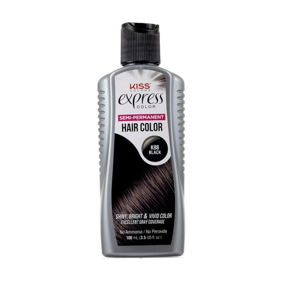 Kiss Express Semi-Permanent Hair Color 100mL (3.5 US fl.oz) (2 Count, Black)