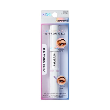 Kiss Falscara Bond & Seal False Eyelash Adhesives, Adhesive Form Clear, Net Wt. 0.29 oz.