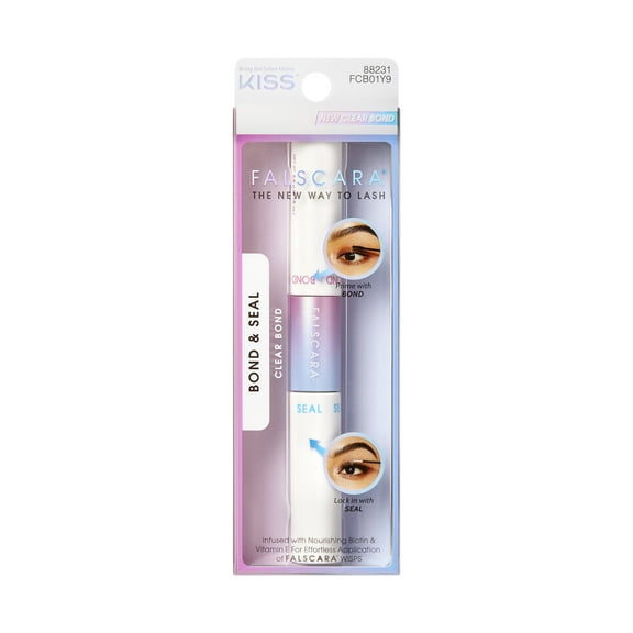KISS Falscara Bond & Seal False Eyelash Adhesives, Adhesive Form Clear, Net Wt. 0.29 oz.