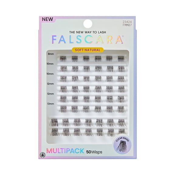 KISS FALSCARA Multipack False Eyelashes Lash Extensions, Soft Natural, 50 Lash Clusters