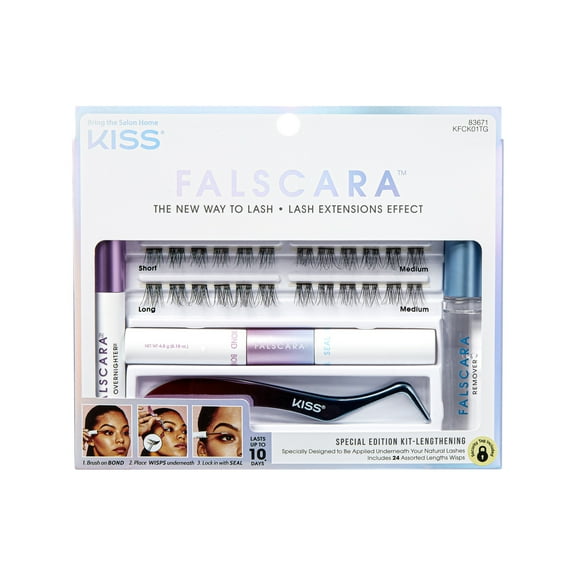 KISS FALSCARA False Eyelash Clusters Special Edition Starter Kit, Lengthening, 28 Ct.