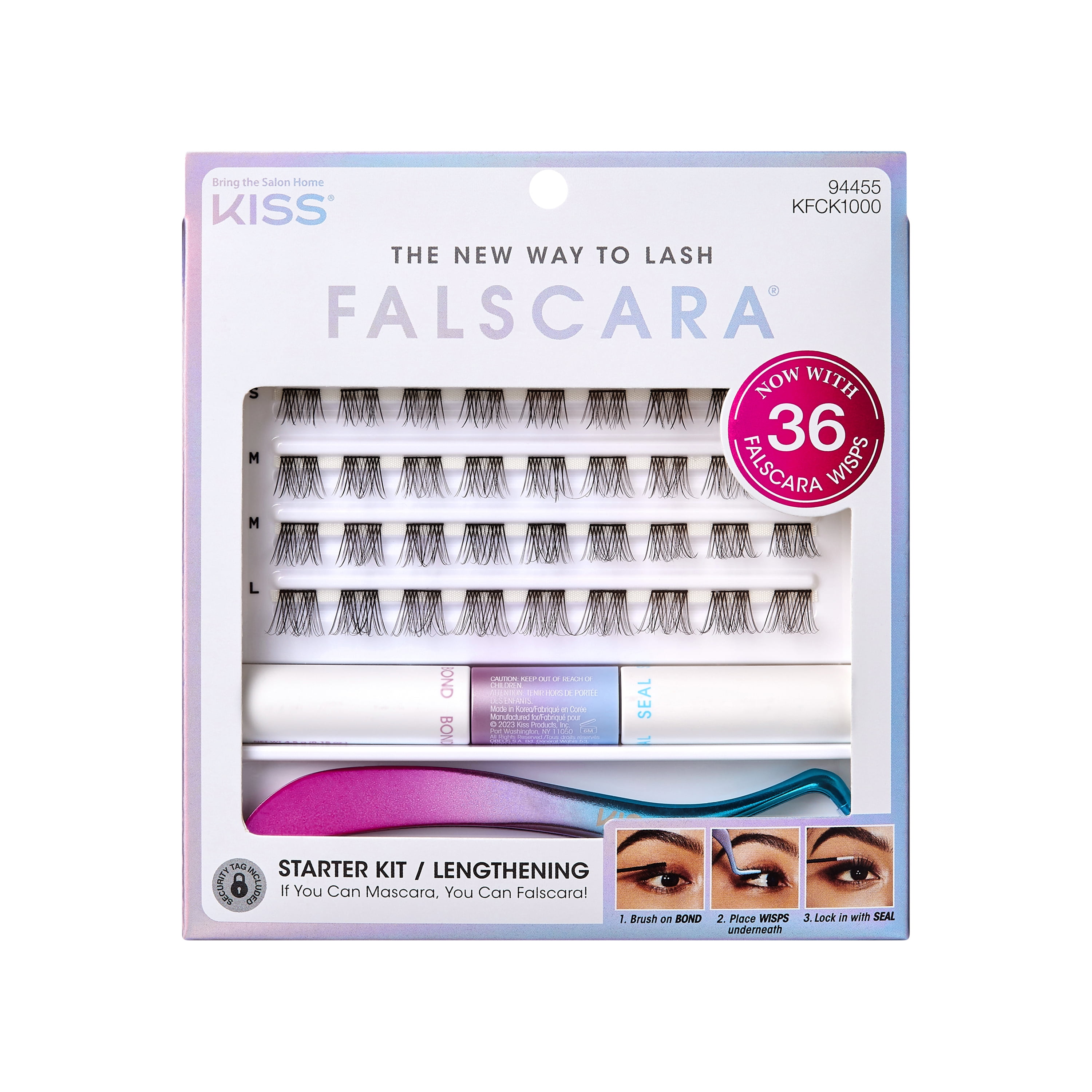 KISS Falscara Starter Kit, Lash Extension Kit, Lengthening Wisps, 10mm ...