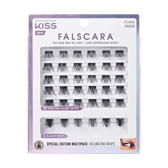 Kiss Falscara False Lash Clusters Special Edition Multipack, Volumizing Wisps, 36 Ct.
