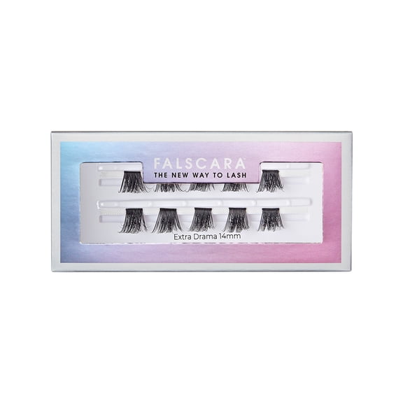 Kiss FALSCARA False Eyelash Extension Wisps Single Pack, 10 Extra Drama Lash Clusters - 14mm