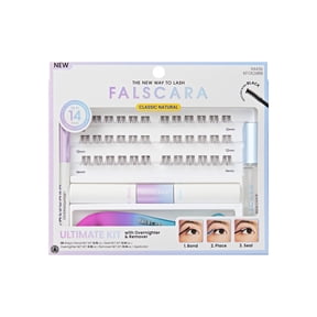 Kiss Falscara False Eyelashes Lash Extension Kit, Lengthening Wisps, 36 Lash Clusters