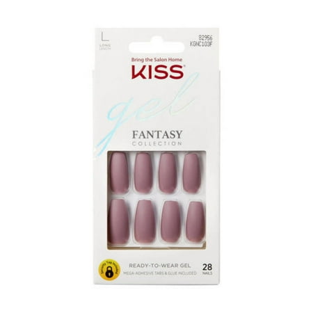 KISS Fantasy Collection False Nails, Long, Purple, 28 Ct