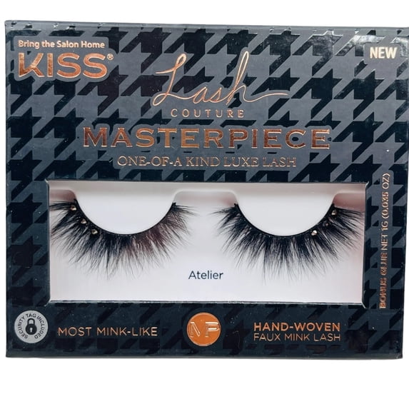 KISS Faux Mink Lash Couture Masterpiece Atelier, Black False Eyelashes, Hand Woven