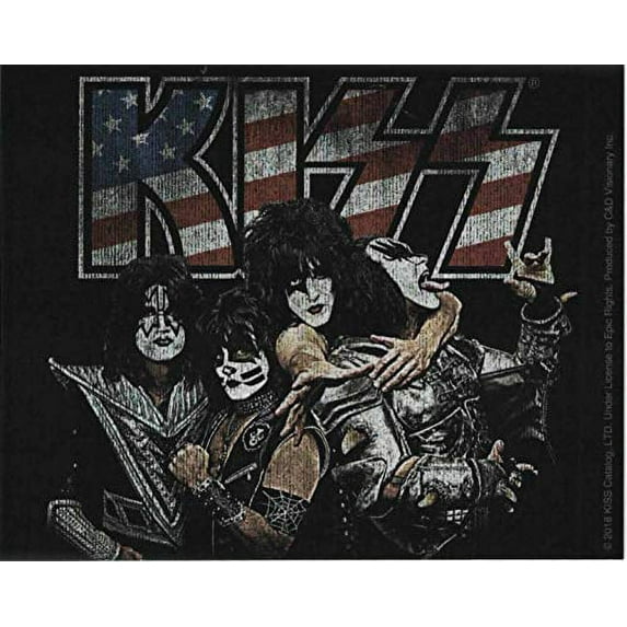 KISS, Flag Band Logo STICKER - Officially Licensed Original Artwork DECAL, 4" x 5"