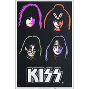 KISS Four Faces Blacklight Poster 23.5" x 35.5" - Laminated