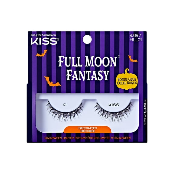 KISS Full Moon Fantasy Decorated, False Eyelashes, Angel Eyes, 12 mm, 1 Pair